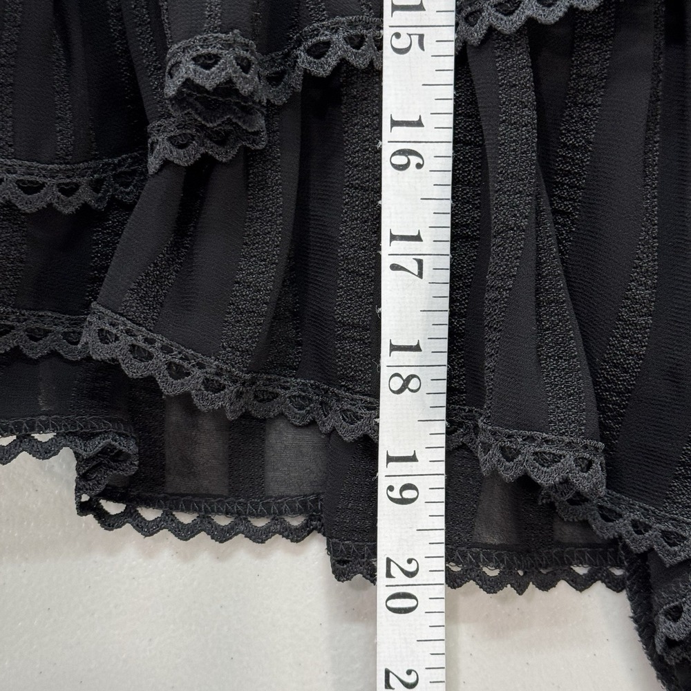 Network Black Tiered Skirt Sz 36 US 6 100% Viscose Boho Flowy Whimsigoth Grunge - Picture 11 of 14